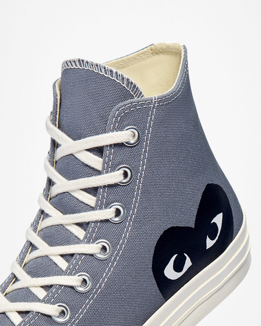 Tenisi Inalti Barbati Converse x Comme des Garçons PLAY Chuck 70 Gri Negrii | RO XFRDA468